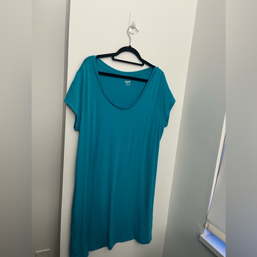 Mossimo Supply Co. Teal Short Sleeve Dress - 2x
